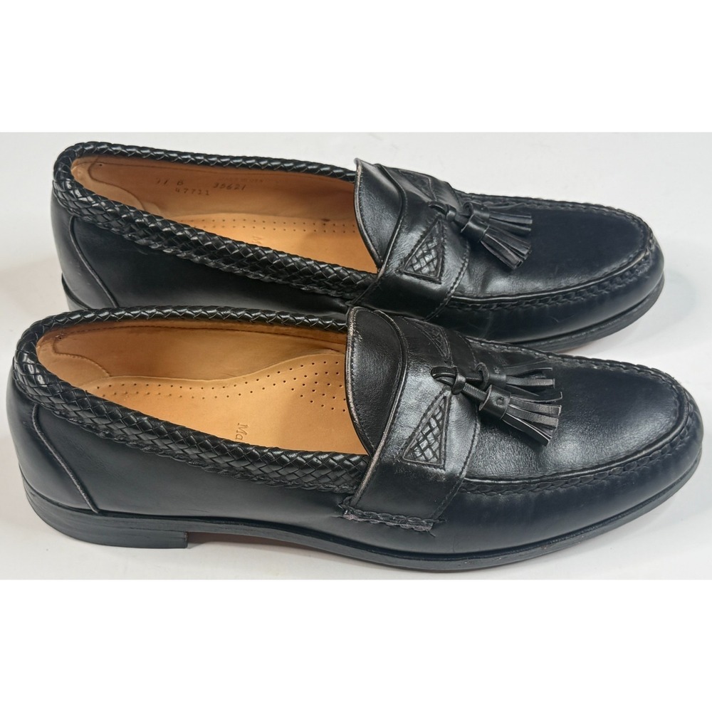 Allen Edmonds Men Handmade Maxfield Black Tassle Leather Slip On Shoes Size 11 B